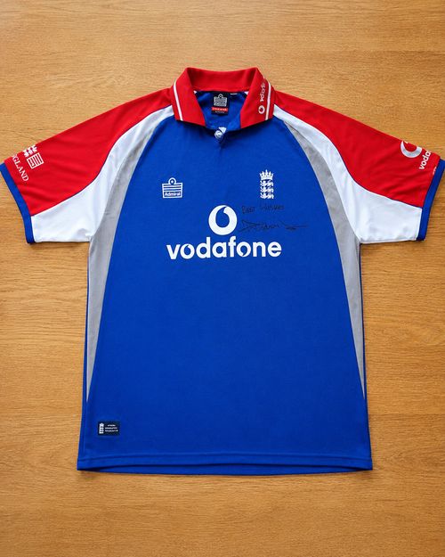 Steve Harmison Signed 2005 England Cricket Training Shirt XXL “Harmy” Collar — image 1