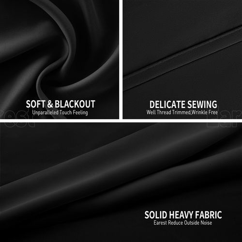 2PCS Blackout Curtains Eyelet Ring Top Thick Thermal Ready Made Pair + Tie Backs — image 9