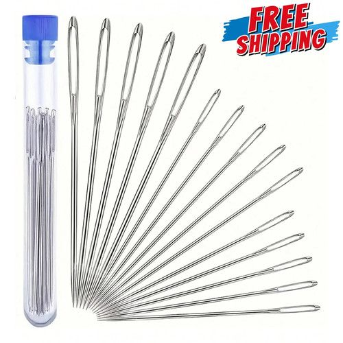 15pcs Large Eye Sewing Needles Household Hand Sewing Needles Embroidery Needles