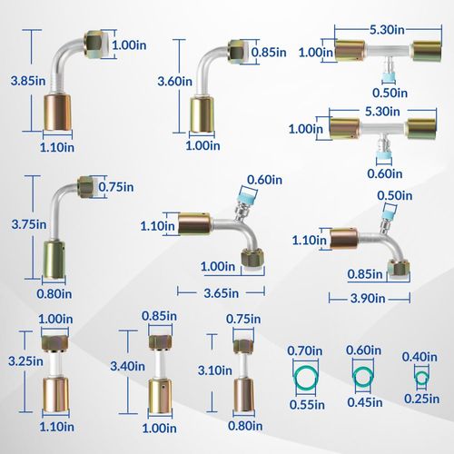 Air Conditioning Hose and Fitting Kit 6.5ft #6#8#10 AC Hoses for A/C AC.121.001 — image 3