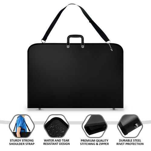 A3 VINYL BLACK WATER PROOF DESIGN PORTFOLIO CASE ART WORK PAINTING FOLDER BAG