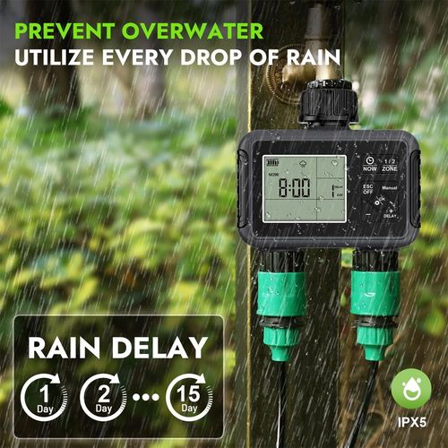 2 Outlet Smart Watering Timer Garden Lawn Irrigation System Programmer Timer — image 4