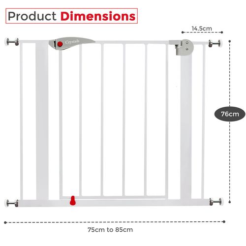 Baby Safety Gate Home Pet Dog Barrier Stair Safe Secure Doorway Guard 75 to 85cm — image 2