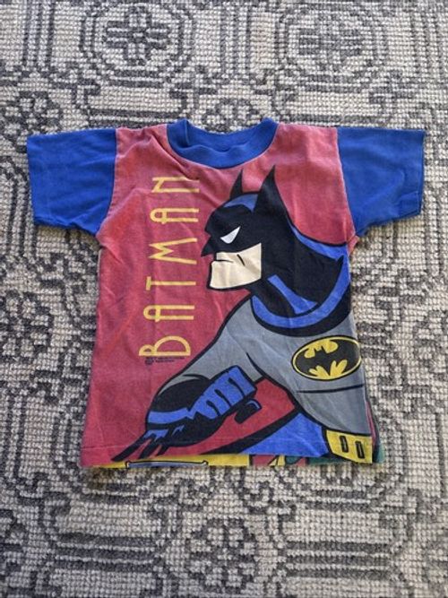 Vintage Batman 1993 Single Stitch Double Sided Robin Kids Size 5/6 Faded Tee HTF