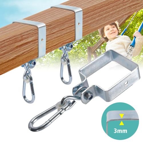 SWING HOOKS HANGERS SQUARE (PAIR) GALVANIZED IRON for 90mm diameter timber 200kg — image 2