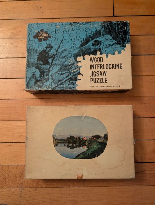 Vtg J.K. STRAUS "What A Beautiful Morning" Wooden Jigsaw Puzzle #251 Complete — image 3