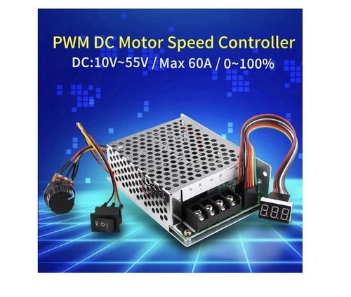 DC10V-55V PWM Brushed DC Motor Speed Controller CW CCW Reversible Switch With — image 8