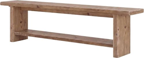 70.87” Farmhouse Solid Wood Entryway Bench with Shoe Storage Shelf for Hallway — image 8