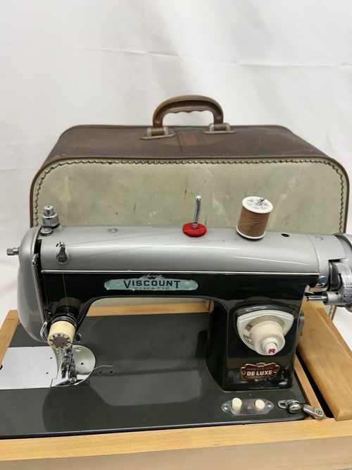 Vintage Viscount Vimatic Precision De Luxe Sewing Machine Case Retro Working — image 19