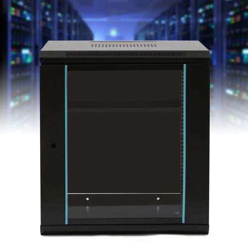 9U 300mm 10" Black Network Cabinet Data Comms Wall Rack, Patch Panel Switch LAN. — image 2