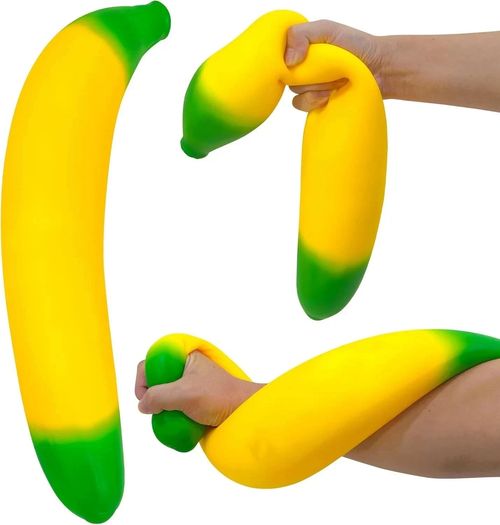 Jumbo Banana Squishy Toy Slow Rising Stress Relief Squeeze Fidget Fruit Toy-UK — image 1