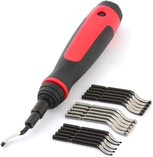 AFA Tooling Long Reach Extendable Deburring Tool Kit w/ 15 HSS High Speed Blades