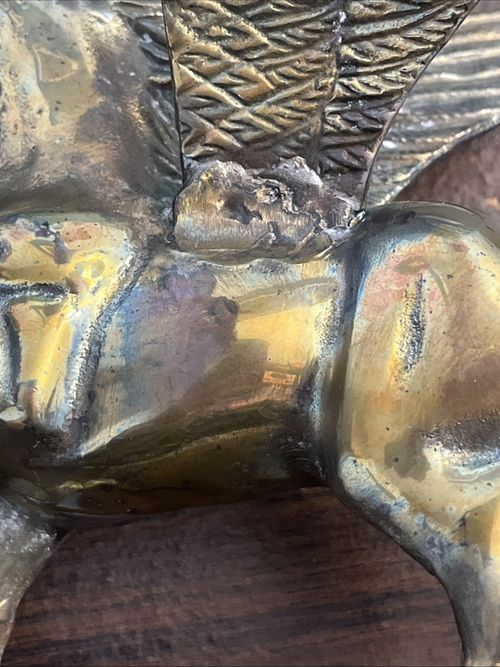 Solid Brass Pegasus Flying Horse 6.5” Heavy Greek Mythology Statue 2 Lbs — image 6