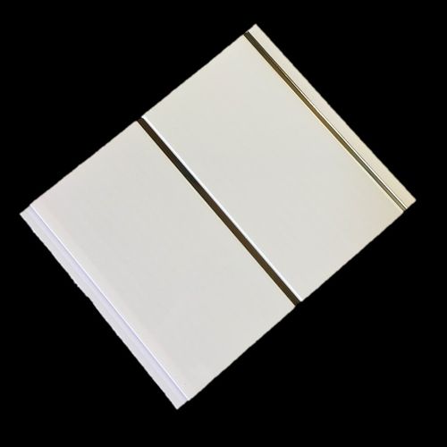 12 Gloss White Chrome Bathroom Shower Ceiling Panels Wet Wall PVC Cladding — image 1
