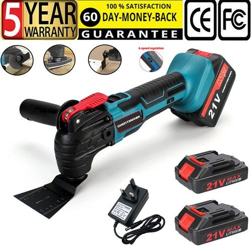 2 Batteries Cordless Oscillating Multi Tool 21V Sander Scraper Saw/ 20Pcs Blades