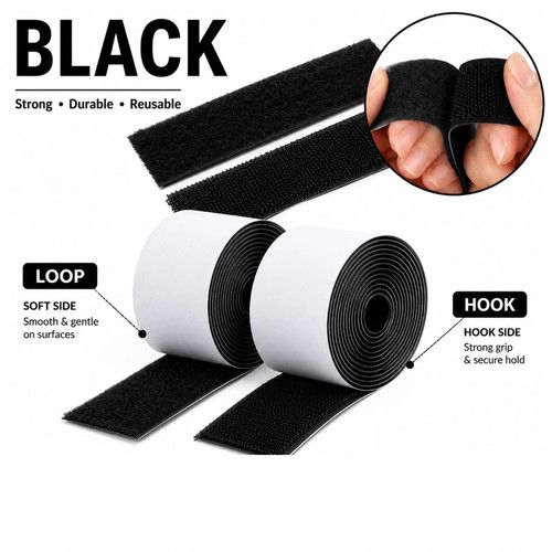 Self Adhesive Heavy Duty Hook and Loop Tape Double-Sided Stick On Fastener Strip