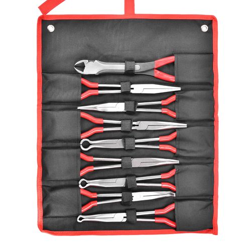 9pcs Extra Long Nose Reach Bent Straight Side Cutter Pliers Plier Set 11" UK — image 5
