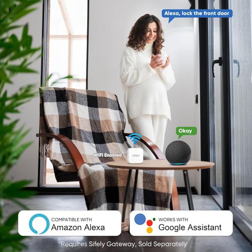 Keyless Entry Fingerprint Smart Lock with Handle & Keypad: Sifely Biometric Digi — image 5