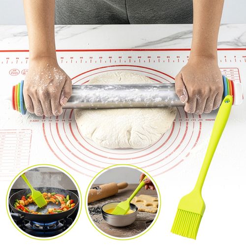 Rolling Pin Rolling Pin with Thickness Rings Adjustable Stainless Steel — image 1