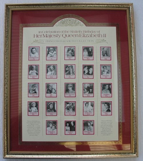 Framed Stamps 21st April 1986 - 60th Birthday Celebration Of Queen Elizabeth II