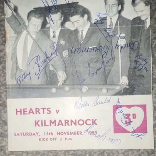 Fully Signed 1959 Heart of Midlothian vs Kilmarnock Programme. BAULD-MURRAY — image 3