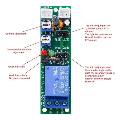 12V Infinite Cycle Delay Time Timer Relay Turn ON OFF Switch Loop Module 0-24 Hr — image 2