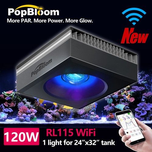 PopBloom RL115 WiFi LED Light Marine LED Aquarium Lighting Reef Aquarium Coral