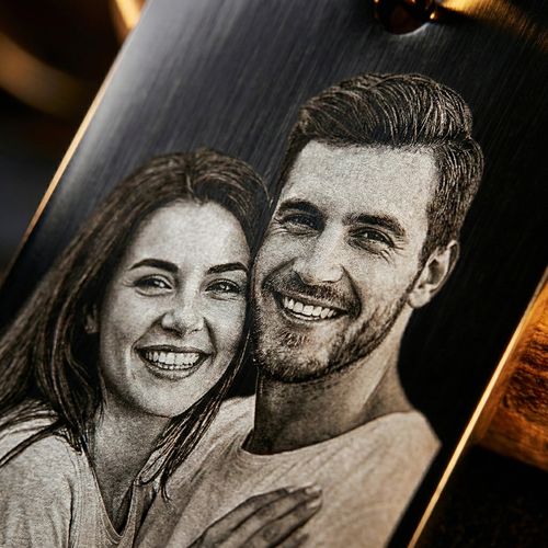 Keychain Personalised Custom Engraved Picture Your Photo Keyring Wedding Gift — image 2