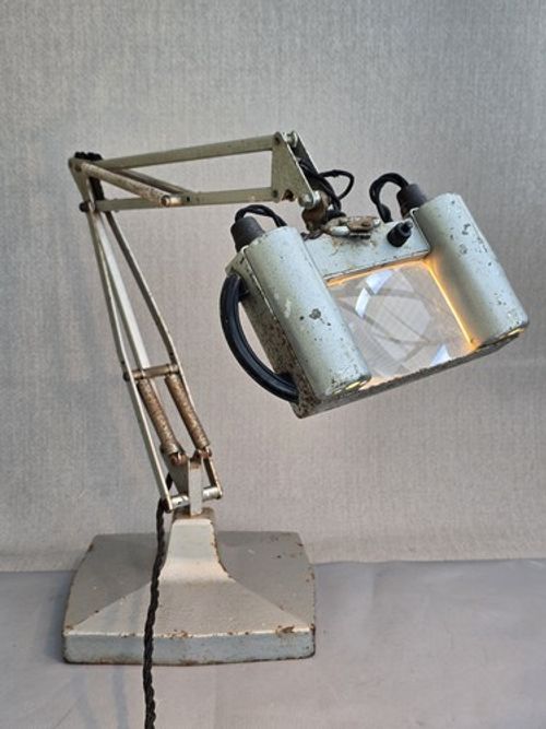 Rare Vintage Herbert Terry Anglepoise 1431 Magnifying Inspection Lamp