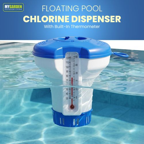 Floating Pool Chlorine Dispenser With Built In Thermometer Pools Hot Tubs Spas — image 2