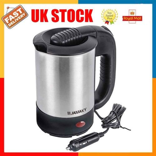 Portable Car Kettle 500ML Travel Hot Water Heater Van Caravan Camper Silver 24V