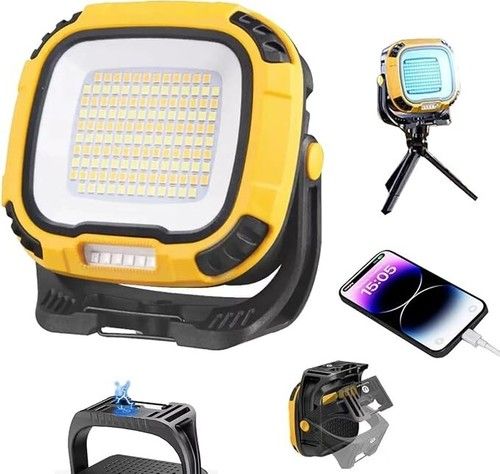 Rechargeable LED Work Light 180 LED Portable Floodlight with Power Bank USB