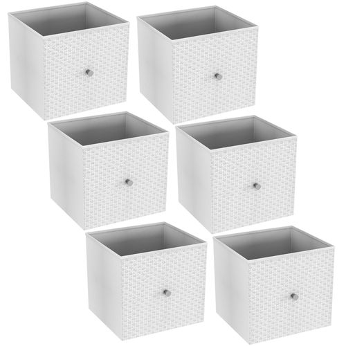 Foldable Woven Fabric Storage Cube Box Drawer Insert Organiser Basket w/ Handle — image 3
