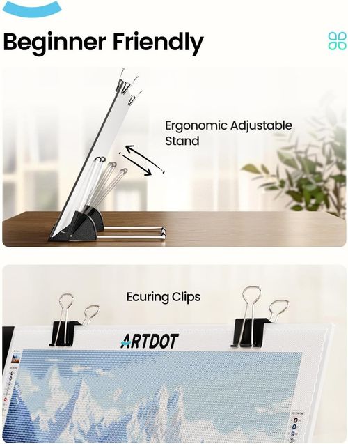 ARTDOT LED Light Pad for Diamond Painting Kit, A4 Light Board,Adjustable Bright — image 7