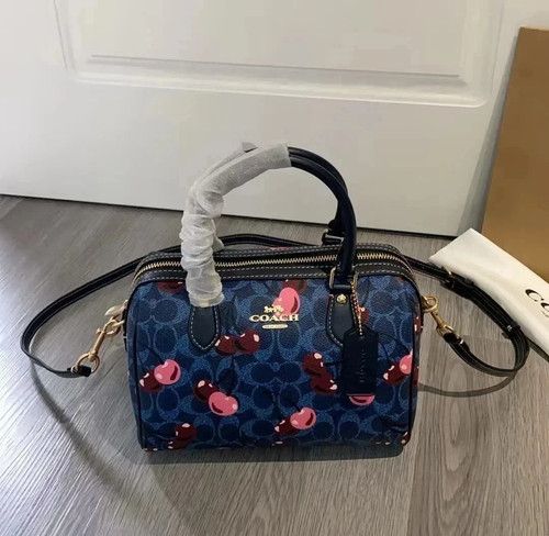 New COACH Rowan Satchel In Signature Canvas With Cherry CY692 outlet Japan
