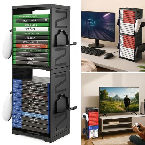 Game Storage Tower Universal Vertical Stand Holds 24 Discs for PS5 PS4 Xbox A — image 6