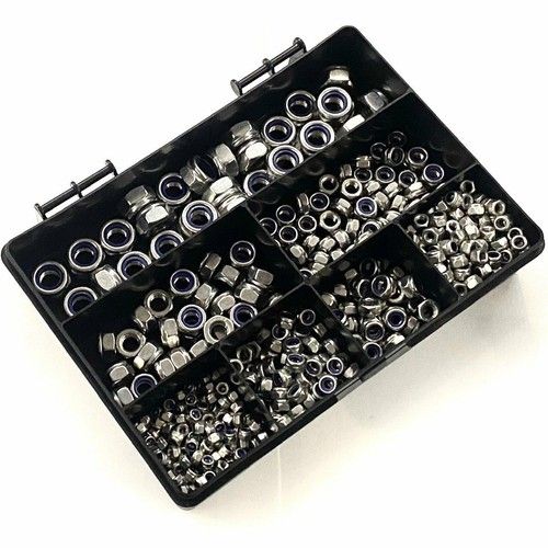 600 ASSORTED A4 STAINLESS STEEL NYLOC INSERT NUTS KIT M3 M4 M5 M6 M8 M10 DIN985