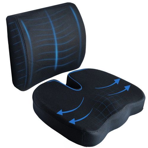 Lumbar Back Support Cushion Car Seat Pillow Memory Foam Pain Relief Office Chair
