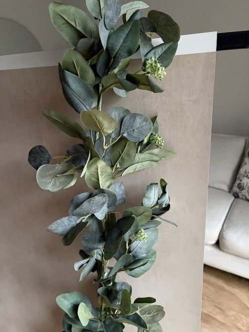 Pack of 2 Christmas garlands long 200cm 6ft faux eucalyptus foliage decor — image 4