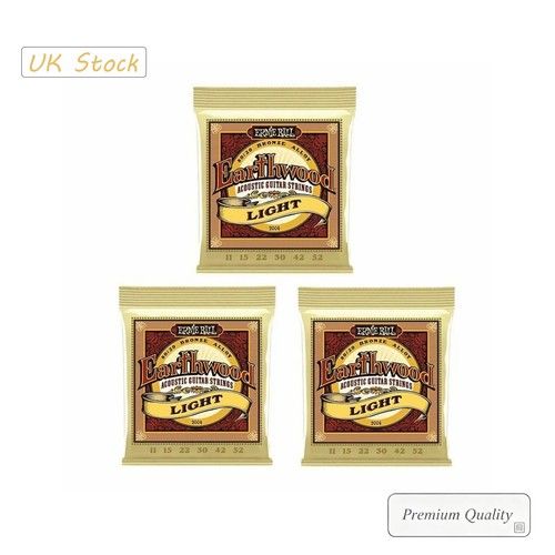 3Pack Ernie Ball Earthwood Light Gauge 80/20 Bronze Acoustic Guitar Strings 2004