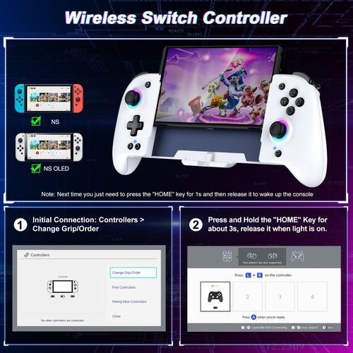 Switch Controllers for Nintendo Switch/OLED with RGB Light, Full-Size Joy-pad — image 4