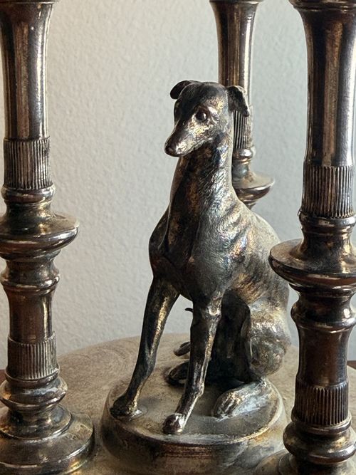 Antique Reed & Barton Figural Greyhound Tazza Centerpiece Silver Plate 10¼" — image 3