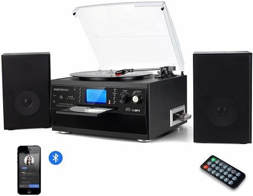 Bluetooth Record Player Turntable with Stereo Speaker, LP Vinyl to MP3 Converter — image 1