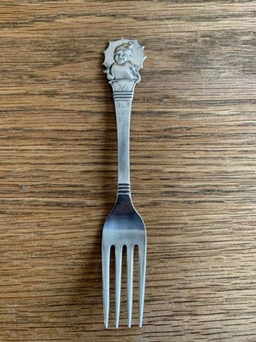 A Danish Childs Christening Fork , .830 Silver, Copenhagen Early Mid 20th Cent.