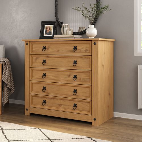 Corona Chest of Drawers Pine 5 Drawer Solid Pine Mexican Wax — image 1