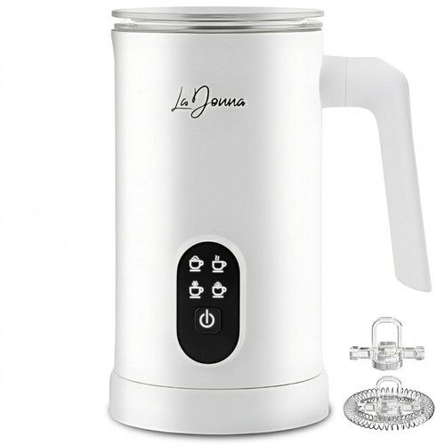 4-in-1 Electric Milk Frother Steamer Hot Chocolate Maker Automatic Foamer White