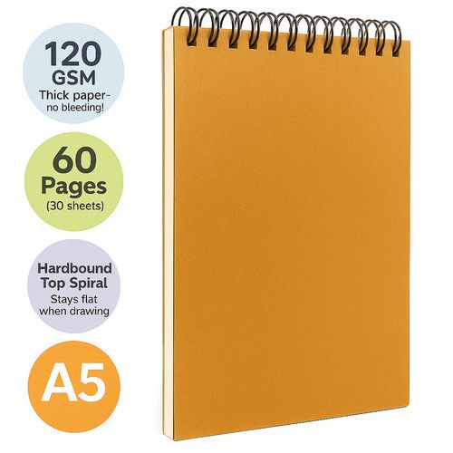 A5 A4 A3 Sketch Book Hardback Pad Spiral 120gsm Cartridge Art Drawing Paper