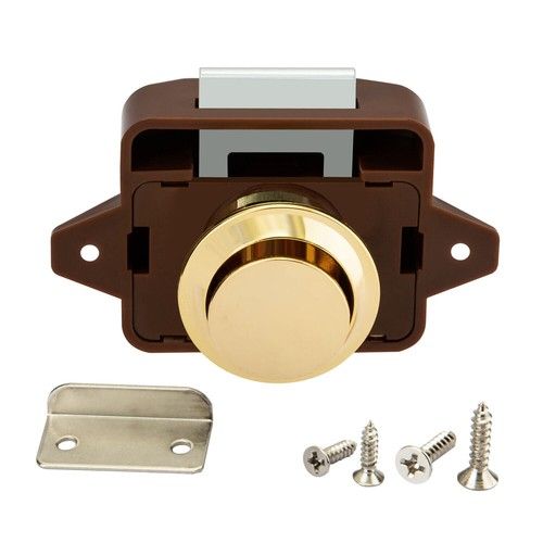 5-30x Push Button Catch Lock Drawer Cupboard Door Knob Latch Camper Van Caravan