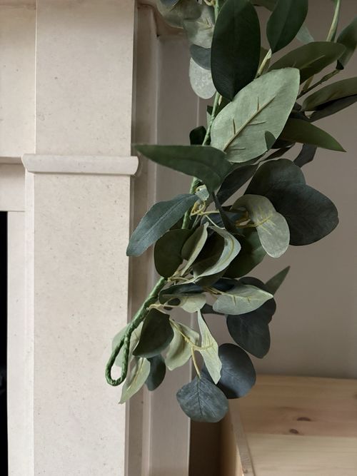Pack of 2 Christmas garlands long 200cm 6ft faux eucalyptus foliage decor — image 3