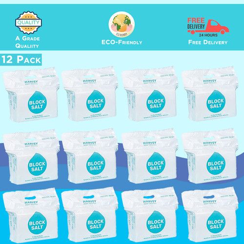 12 pack Harvey's Water Softener Block Salt Suitable for Water Softeners